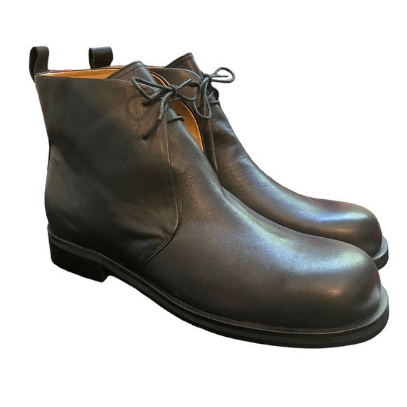 SOLD bottega Veneta Chukka Calf black leather lace up ankle boots men’s sz 13 - Picture 3 of 9